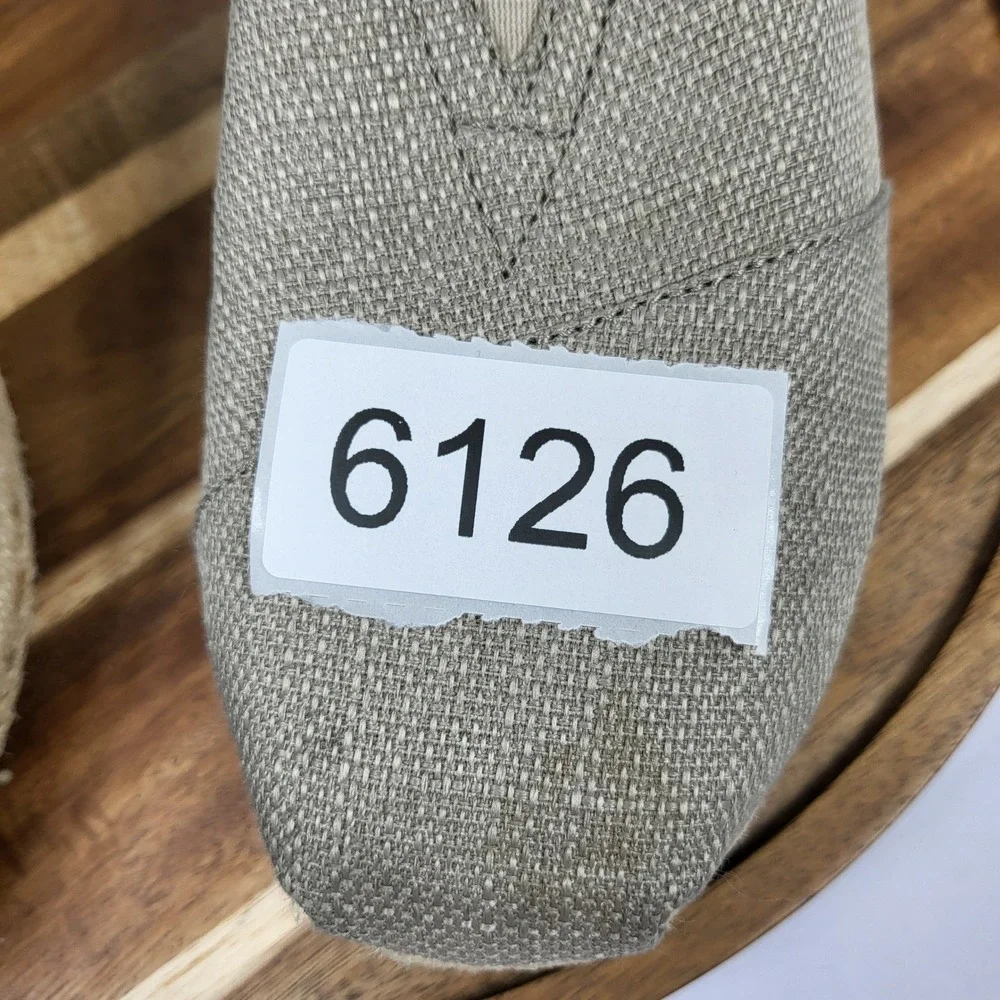 BOBS Skechers Espadrille Women 7 Taupe Platform Slip On 34101 Jute Textile